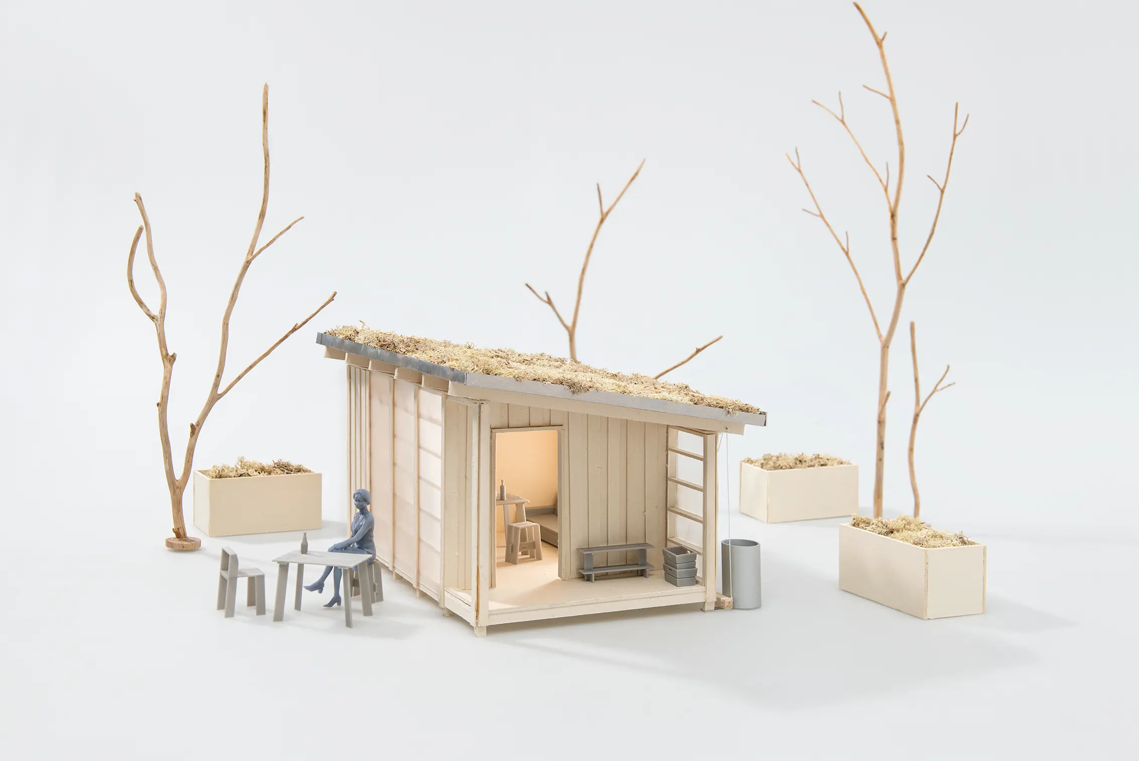 5.1_LaubeNARAfront_FotobyBerndHiepe Kopie Modell Prototyp nachhaltige Gartenlaube, Quelle: Bernd Hiepe