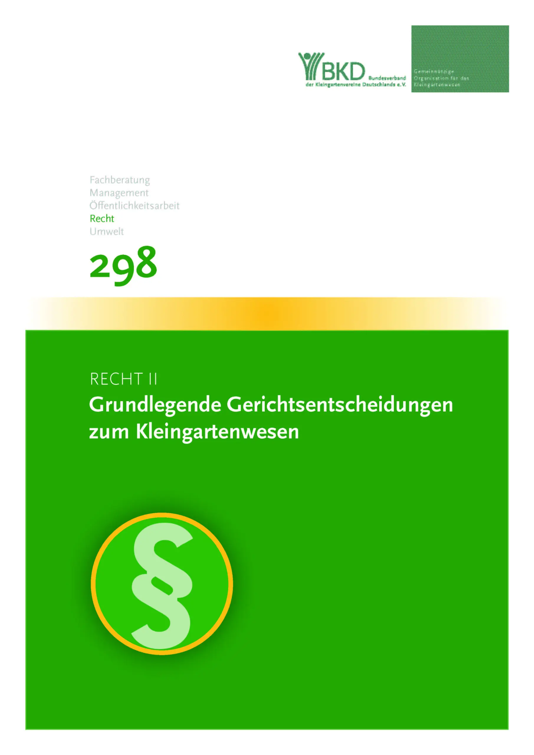 Grüne_Schriftenreihe_298_1_Recht II_2025_Seite_01